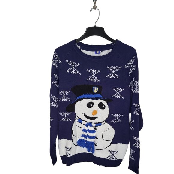 Leeds United FC Men's Sweater Size XXXL Frosty The Snowman Ugly Christmas - Picture 1 of 7